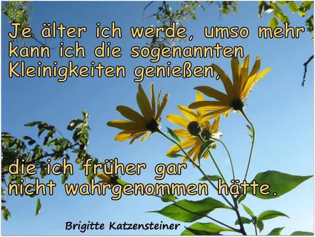 Brigittes Aussage in einem Kommentar habe ich auf einem Foto von mir festgehalten.
