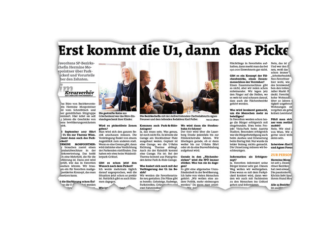 Mit der U1-Verlängerung kommt auch das Parkpickerl: Bezirkschefin Hermine Mospointner hat den Beschluss in der bz angekündigt.
