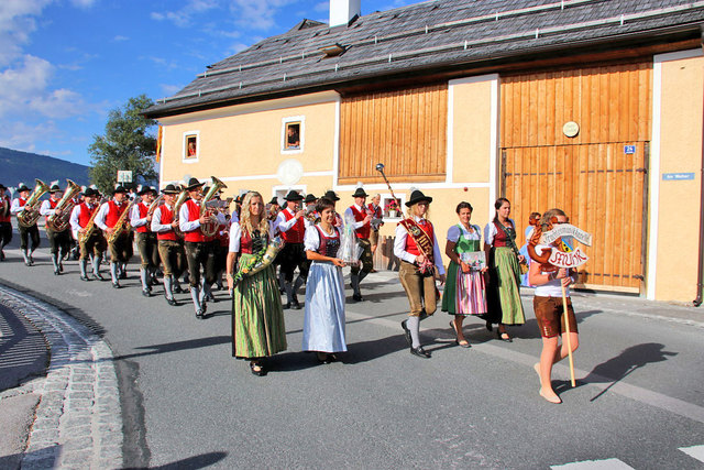 Die Trachtenmusikkapelle Muhr, hier zu sehen beim Lungauer Bezirksmusikfest 2016. | Foto: Wolfgang Hojna-Leidolf