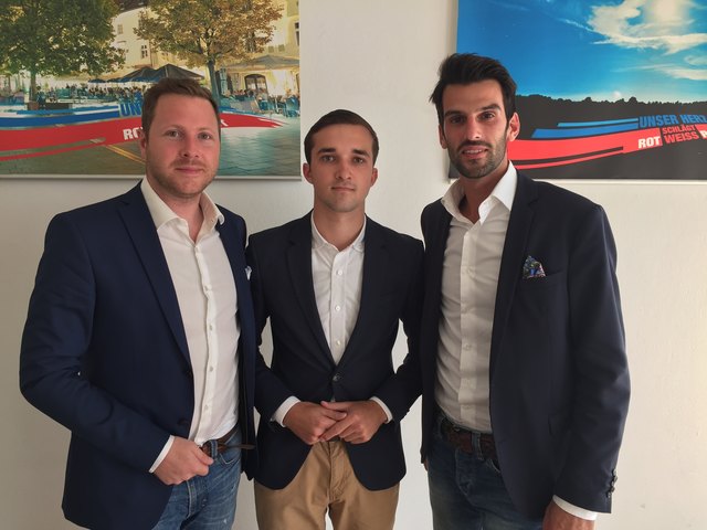 Michael Schnedlitz, Kevin Pfann, Udo Landbauer (v.l.).