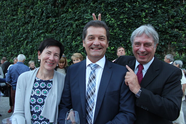 Monika Sperger kam mit Gatte Heinz (Spedition Sperger), der sichtlich Spaß hatte mit Gerhard Amann von der WK Vorarlberg.