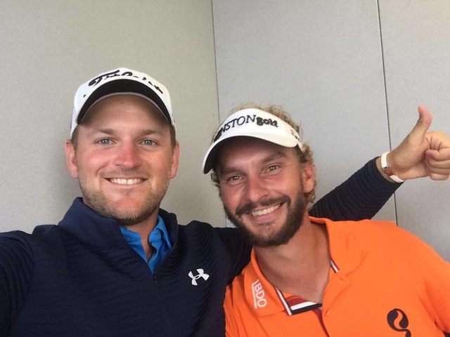 Bernd Wiesberger freute sich mit dem Sieger Joost Luiten über Platz 2. | Foto: Facebook/Bernd Wiesberger