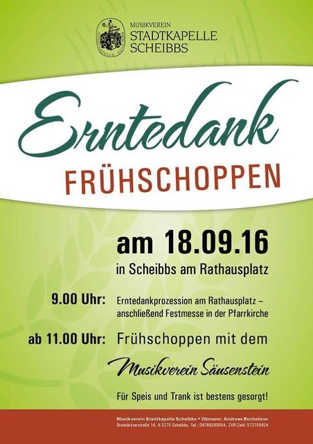 Bei der Pfarrkirche in Scheibbs wird Erntedank gefeiert.