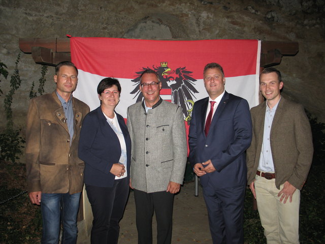 Stadtrat Andreas Gierer, Bundesrätin Rosa Ecker, LAbg. Alexander Nerat, LAbg. Peter Handlos und Vizebürgermeister Andreas Köstinger