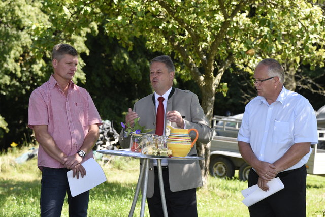 Bauernbundobmann Alois Moser mit Andrä Rupprechter und LK-Präsident Franz Reisecker.
