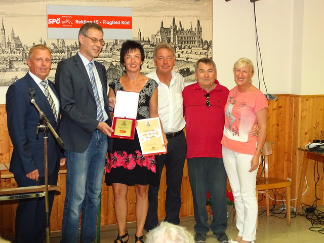Vizebürgermeister Horst Karas, Gemeinderat Roland Palkovits, Christine Schlögl, Landtagspräsident Alfredo Rosenmaier, Peter Geyer, Bundesrätin Ingrid Winkler