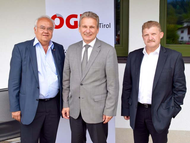 Otto Leist (ÖGB Tirol), Erich Foglar (ÖGB Präsident) und Franz Lanthaler (Regionalvorsitzender) waren zum Pressegespräch in Kirchberg.