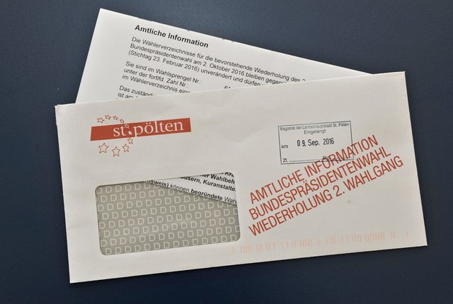 Die kürzlich zugestellte amtliche Information über die Bundespräsidentenwahl ist durch die Bekanntgabe des neuen Wahltermins am 4. Dezember 2016 obsolet und kann vernichtet werden. Es ergeht zeitgerecht eine neue Information mit den aktualisierten Angaben. | Foto: Josef Vorlaufer