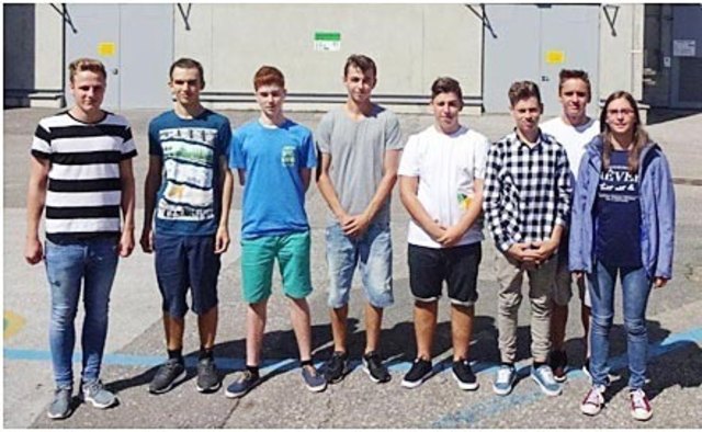 Stefan Gritzner, Christian Loinig, Christian Döllinger, David Raffalt, Manuel Lakatos, Marc Rau, Marcel Tripolt, Christina Stangl (von links)