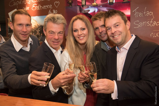 4 Jahre Monkeytown in Mödling. v.l.. Gerald Ukmar, Klaus Percig, Victoria Homeier, Christoph Kny und Philipp Percig. | Foto: marcostix.com