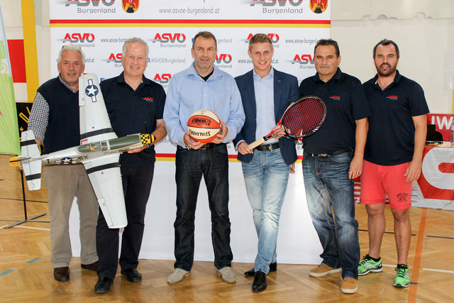 ASVÖ-Beirat Josef Supper, ASVÖ-Präsident Robert Zsifkovits, BTV-Präsident Günter Kurz, LAbg. Patrik Fazekas, ASVÖ-Bezirksobmann Peter Nuschy, ASVÖ-Landessekretär Christoph Fally | Foto: Foto: ASVÖ