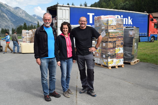 Fritz Gastl, Monika Brock und Josef Gfall vom Osteuropa-Helferteam.