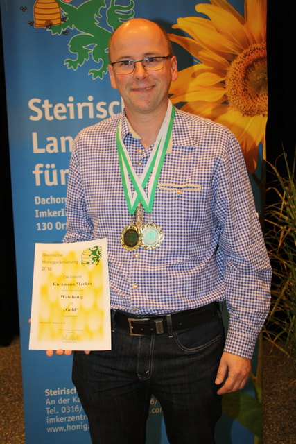 Für seinen Waldhonig wurde Markus Kurzmann aus Lieboch mit Gold ausgezeichnet.