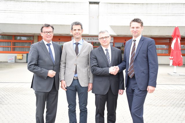 LR Norbert Darabos (li.), Prim. Dr. Gerfried Gratze, Prim. Dr. Eduard Klug, KRAGES-GF Rene Schnedl