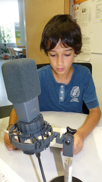 In der Medienwerkstatt im Wissensturm findet ein Radioworkshop statt. | Foto: Kinderkulturwoche