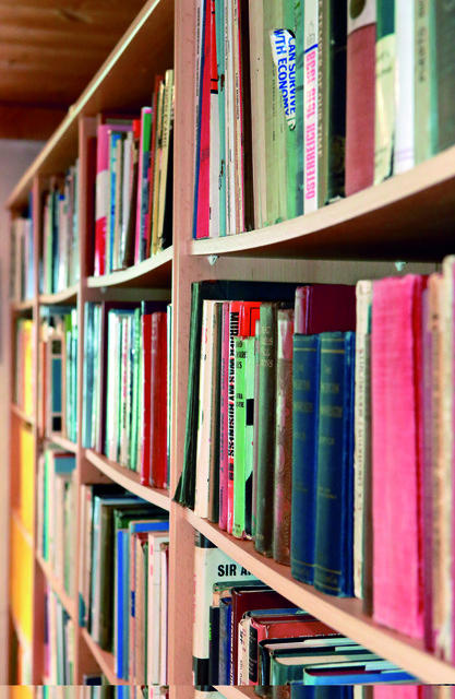 Ein Blick auf die Bücher, die Leopold Kohr besaß bzw. selber verfasste. | Foto: Roland Hölzl
