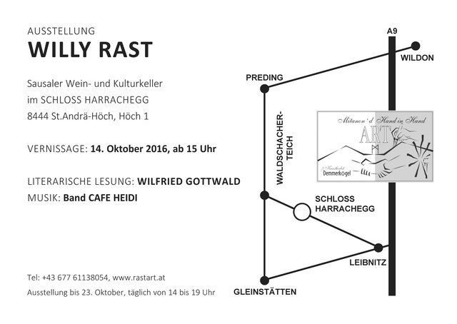 Willi Rast Vernissage im Schlosskeller Harrachegg mit Willy Rast - Deutschlandsberg