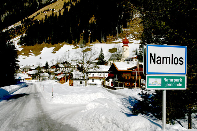 Teile von Namlos befinden sich wegen der Arschlawinen in der Roten Zone.
