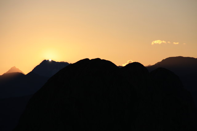 Sonnenuntergang am Spitzen Stein