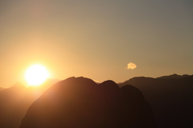 Sonnenuntergang am Spitzen Stein