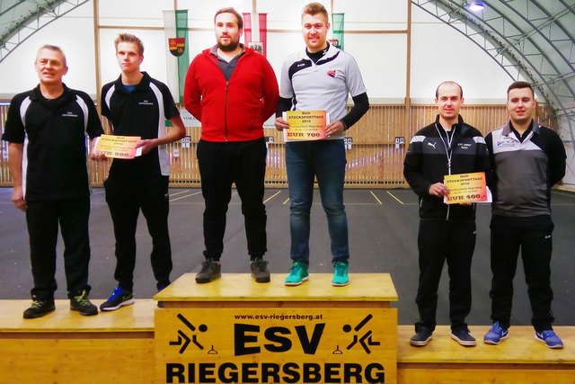 Michael Krenn (r.) und Philipp Hermann ganz oben am Treppchen, haben sich in Riegersberg den Sieg geholt. | Foto: Markus Milchram