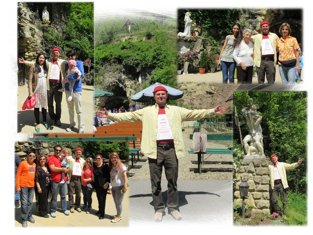 Umarmung der Menschen in der Lourdes Grotte