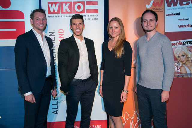 Jürgen Kapeller, Florian Gschwandtner, Julia Prandstetter und Philipp Gottlieb-Zimmermann im Gespräch (v. l.). | Foto: Cityfoto