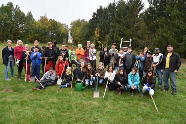 Die Schülerinnen und Schüler der BIO@IT-Schwerpunktklassen der 1a und 2b der NNÖMS Ternitz Pottschach mit Schulstadträtin und den PädagogInnen Dir. Anita Hollauf, Elisabeth Gotsbacher, Barbara Auer-Rottensteiner sowie Hans Pinkel. | Foto: Stadtgemeinde Ternitz