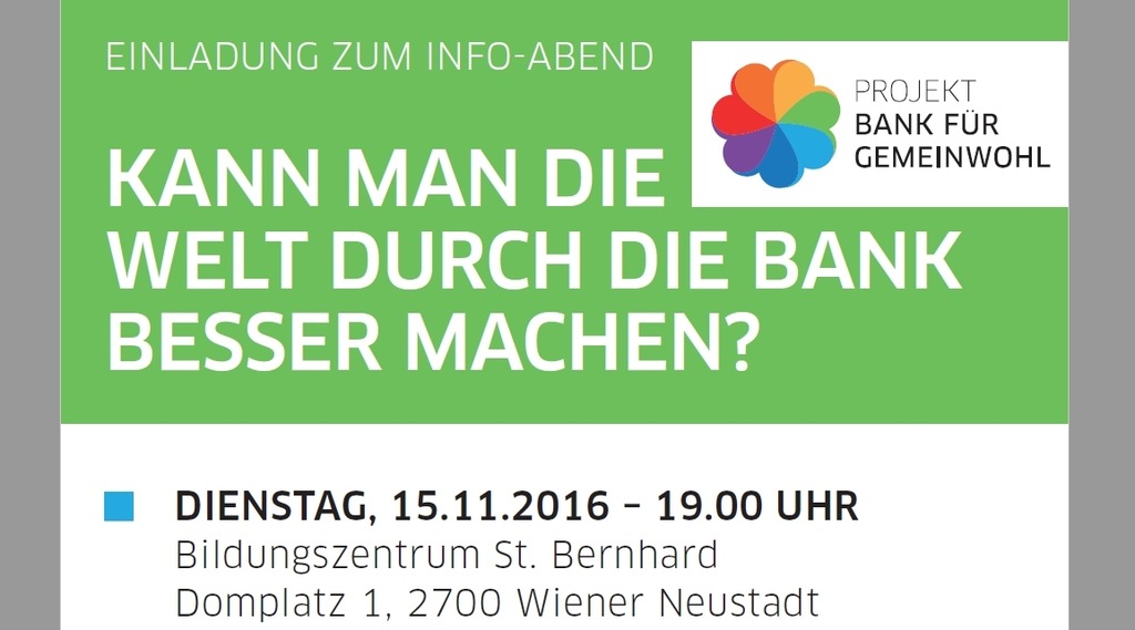 Infoabend Zur Bank Fur Gemeinwohl Grundung Der Ersten Ethischen