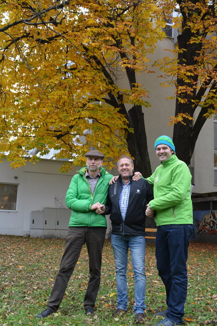 Andreas Falschlunger und Alexander Mösinger (Grüne) mit Walter Thaler (FPÖ/GKL, Mitte).