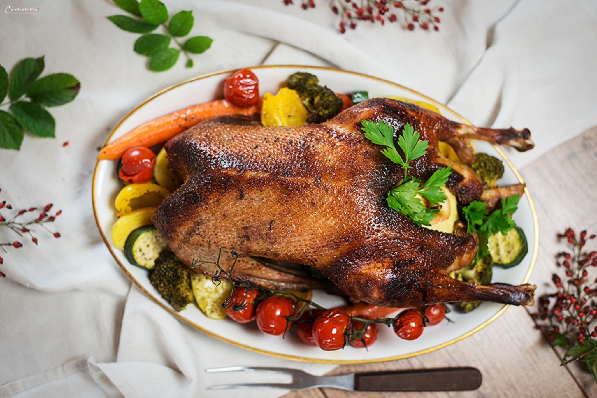 Cookingcatrin Rezepte, Gansl Martinstag Gans Hinter Steckt Gebratene