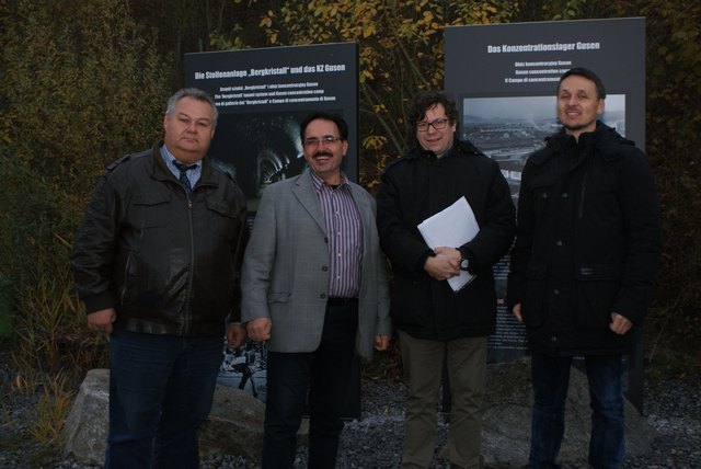 v.l.n.r.: Rudolf Haunschmied, Bürgermeister Erich Wahl, Leiter der Abteilung Denkmalverzeichnis des Bundesdenkmalsamtes Paul Mahringer, Leiter der Abteilung Oberösterreich des Bundesdenkmalsamtes Heinz Gruber