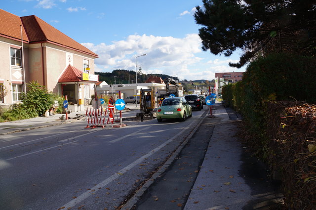 Die Baustelle in der Grazer Vorstadt: Der Schutzweg wird um 15 Meter verlegt.