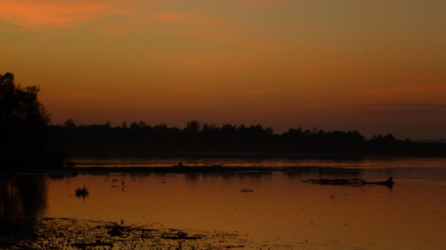 Hirschauer Bucht am Chiemsee nach Sonnenuntergang