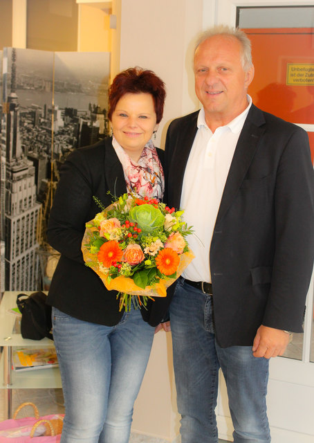 Silvia Haberstroh mit Bgm. Alfred Lenz.