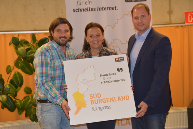 Oberschützens Bürgermeister Hans Unger, LA Michaela Resetar und LA Christian Sagartz fordern schnelles Internet für alle Gemeinden und Ortsteile im Südburgenland.