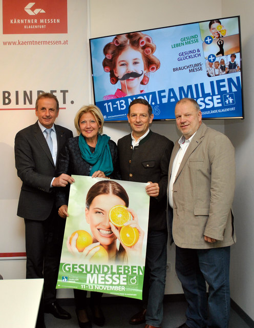 Laden zum Messe-Wochenende: Erich Hallegger, Bgm. Maria-Luise Mathiaschitz, LR Christian Benger und Rolf Bickelhaupt (v. l.) | Foto: StadtPresse/Fritz-Glinik
