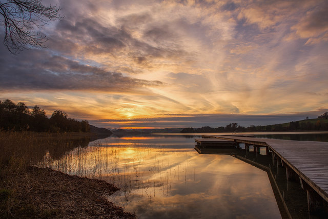 heute Abend am Mattsee, kurz danach hat sich die Sonne hinter den Wolken versteckt