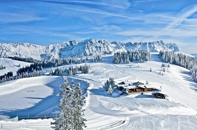 Die Jochstub'n inmitten der SkiWelt.