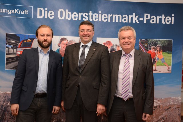 Impulse für die Obersteiermark: SPÖ-Landesgeschäftsführer Max Lercher, Minister Jörg Leichtfried, Landesrat Anton Lang (v.l.).