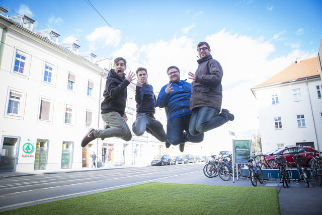 Hoch hinaus wollen Mathias Rosenberger, Michael Zarfl, Lukas Joham und Stephan Scheifinger (v. l.) am Freitag bei der "Großen Chance der Chöre". | Foto: Prontolux