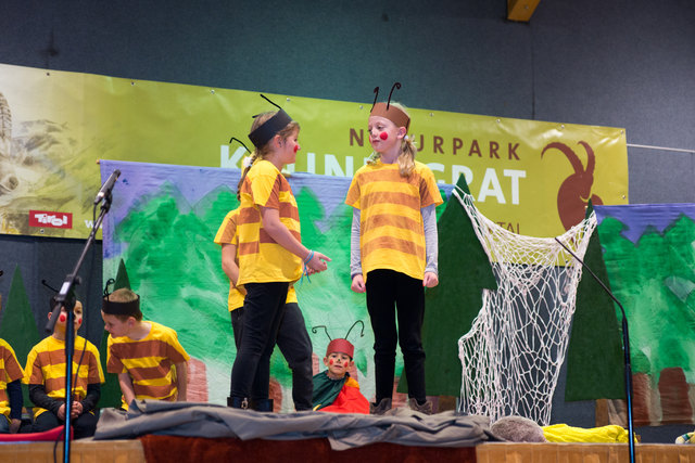 Die Kinder der Naturparkschule Pfiffikus entführten die Besucher in die Welt der Biene. Das Kaunertal ist ja die Heimat der Braunelle – einer vom Aussterben bedrohte Bienenrasse. | Foto: Naturpark Kaunergrat