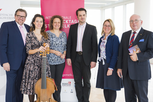 KS Michael Schade, Maddalena del Gobbo, Ruth Pieber (WKM), Stefan Gottfried (Concentus Musicus Wien), Elisabeth Weigand (WKM), Prof. Gerhard Stabentheiner (Förderverein der Internationalen Barocktage Stift Melk) | Foto: Daniela Matejschek