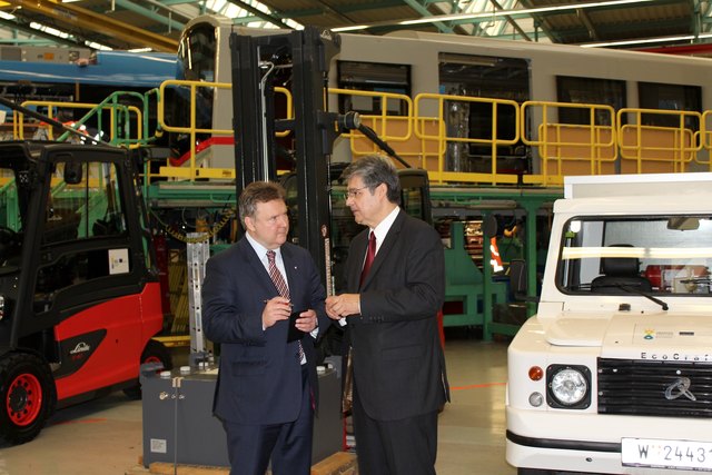 Ideenaustausch: Vostandsvorsitzerder Siemens Ag Österreich Wolfgang Hesoun (re.) mit Wohnbaustadtrat Michaal Ludwig