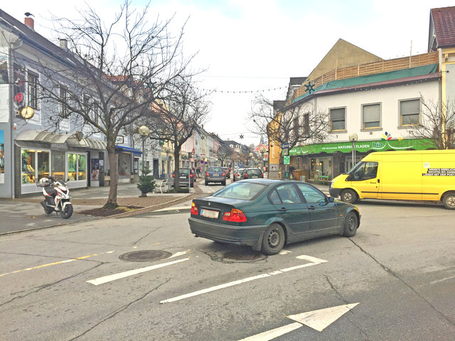 Ein neues Verkehrskonzept von der Einfahrt zum Deutschlandsberger Hauptplatz weg soll mehr Leute in die Innenstadt bringen.