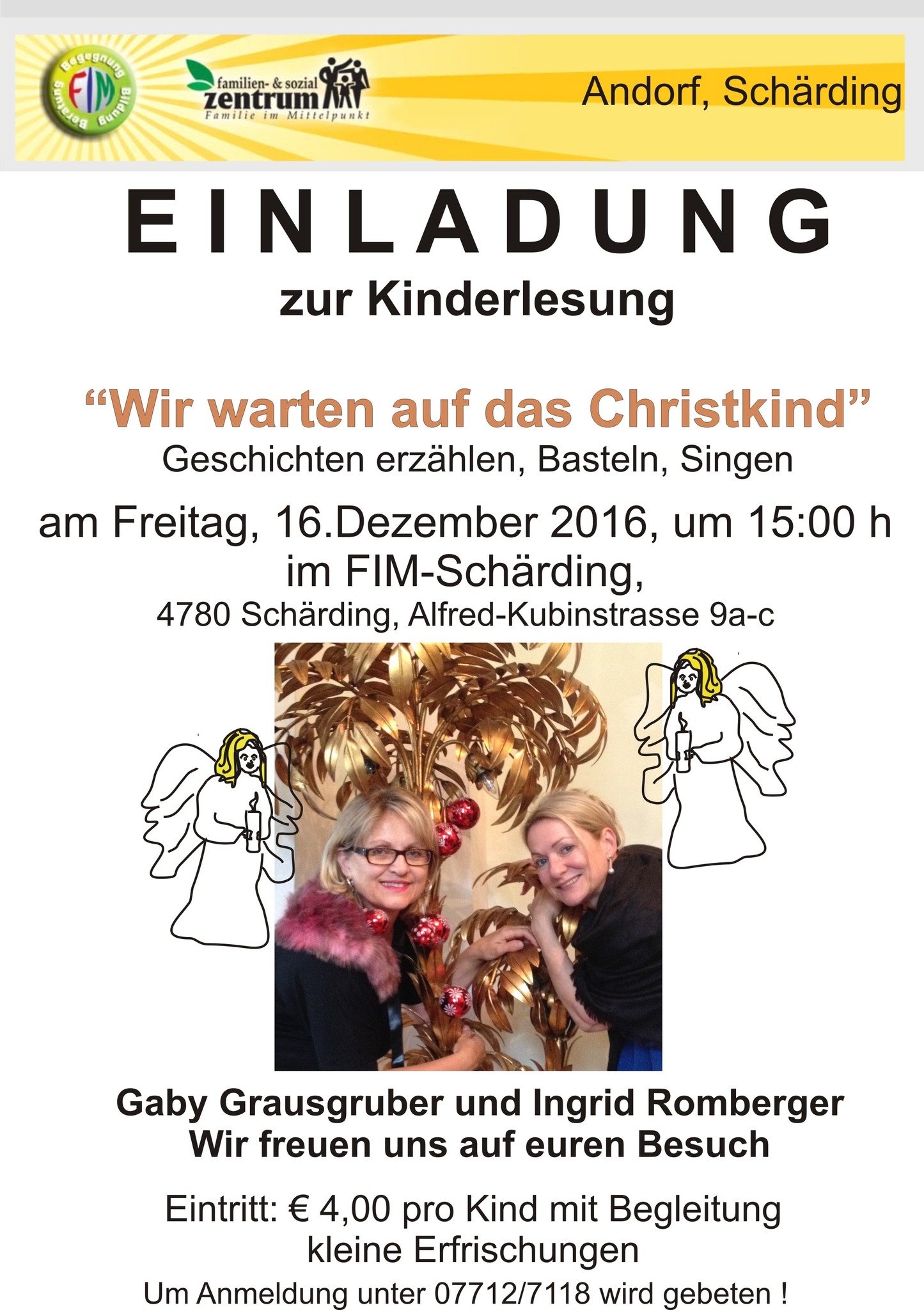 Kinderlesung Wir warten auf das Christkind Schärding