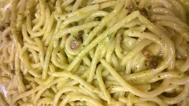 Ein duftender Teller Spaghetti carbonara mit Speck, Ei und Käse