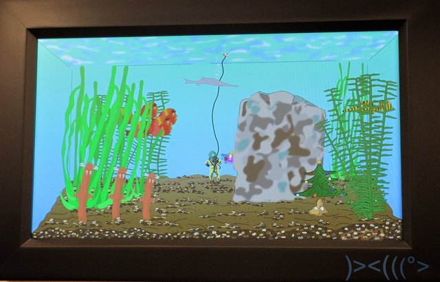 Hier verewigte Egon Griessmann den Moai im Aquarium.