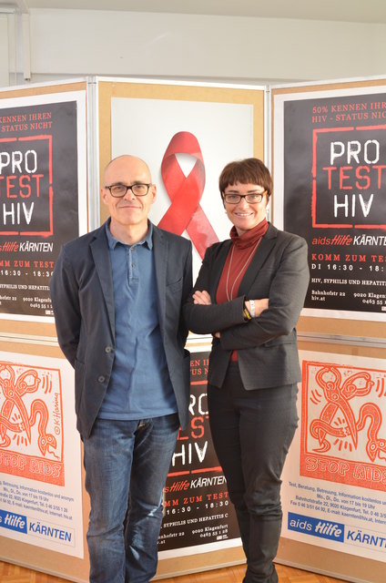 Werben für den Aids-Test: Günther Nagele und Beate Prettner | Foto: Büro Prettner