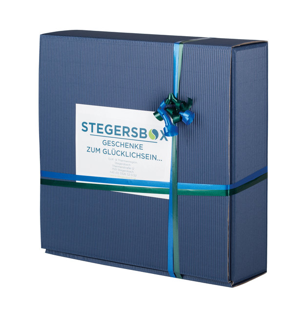 Die "Stegersbox" mit Produkten aus der Region ist eine Geschenk-Idee für Weihnachten und für Stegersbach-Urlauber. | Foto: Golf- und Thermenregion Stegersbach